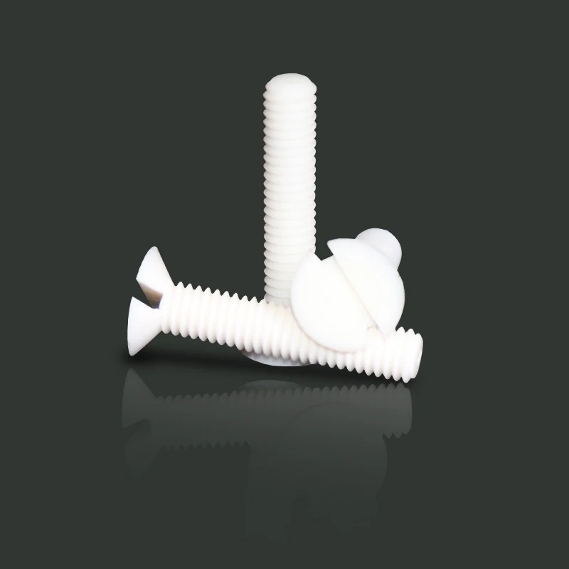 Hight quality Slotted countersunk Head Polypropylene PP flat screw  plastic screw