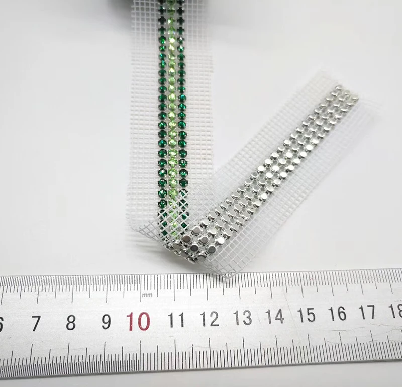 Chain Trim Diamond Crystal Rhinestone Netting Mesh 50yard Per Plastic Roll or Paper Card Loose Rhinestones Garment Accessary 3mm