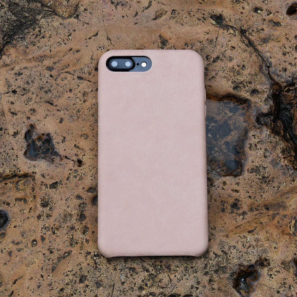 Масляный воск розовый кожаный складной край задняя крышка для iphone 7 plus