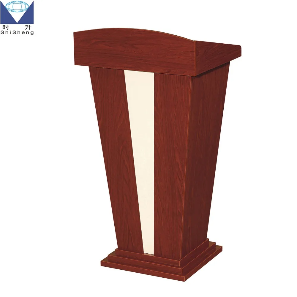 High Quality Wood Veneer Rostrum Podium Speech Desk Lecture Table