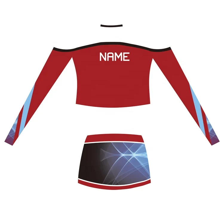 Cheer top and dance skirts sexy design your own cheerleader plus size dye sublimation cheerleading uniforms