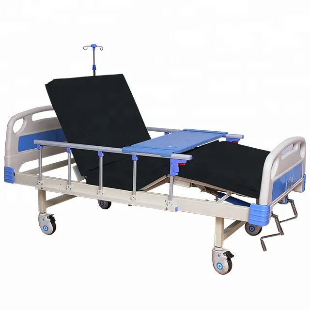 
High Quality two Cranks Manual Hospital Bed With Mattress 