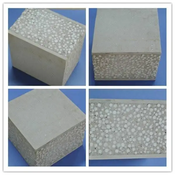 CE certified Cheap Price 60mm High Strength Fireproof EPS Fiber Cement Sandwich Wall Panels For Interior And Exterior Wall