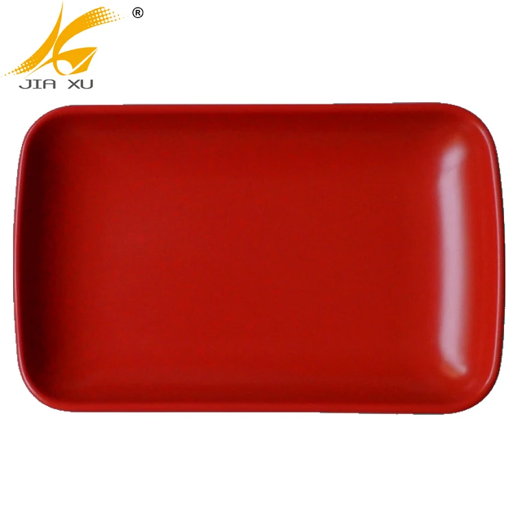 
melamine ware red and black twin color long plate 