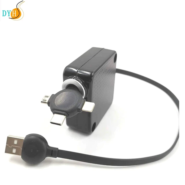 2019 new USB extension cord one single side pull out retractable 1for3 USB cable