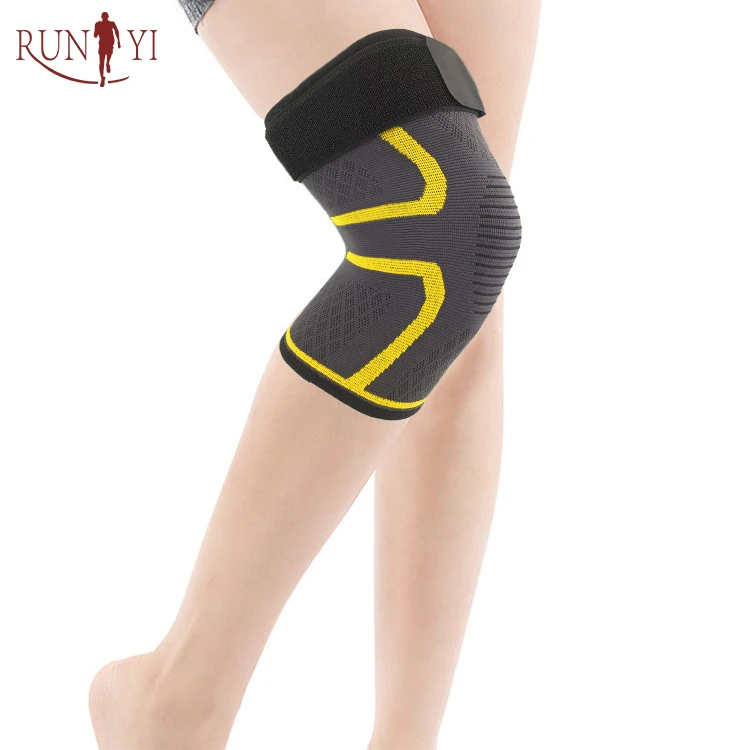 Hot Sale Elastic Compression Knee Sleeve knee straps support knitted Nylon Knee wrap Brace