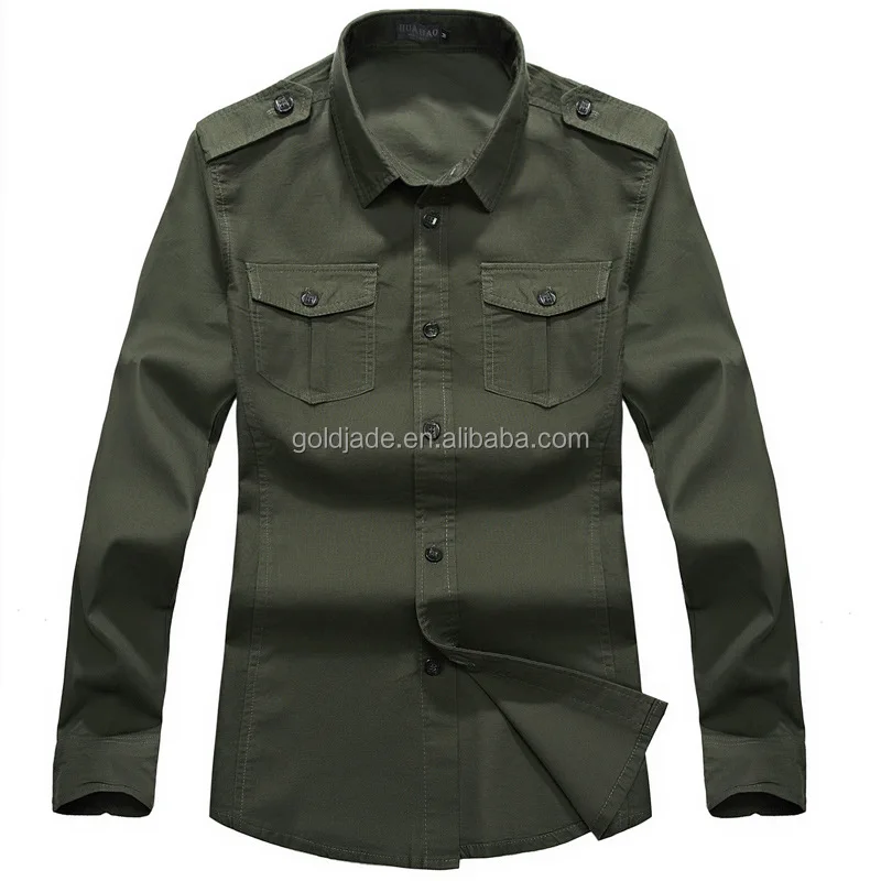 
Military style dress shirt, Latest Shirts for men, 100% cotton western style dress shirt 