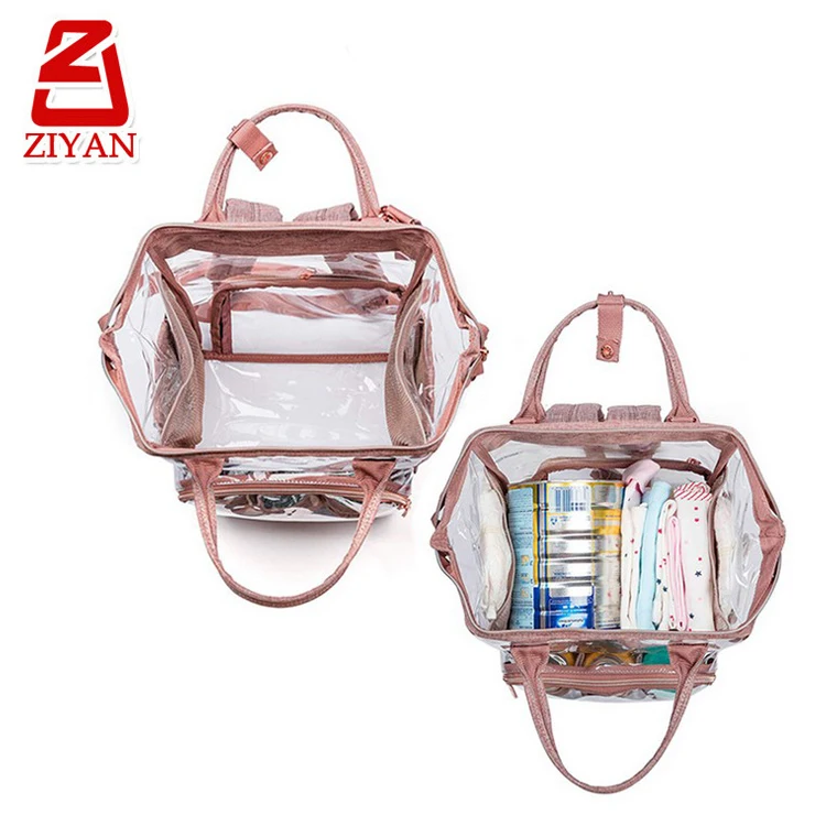 Многофункциональный дорожный рюкзак для детских подгузников мам большой прозрачный из полиэстера с изменяющейся изоляцией