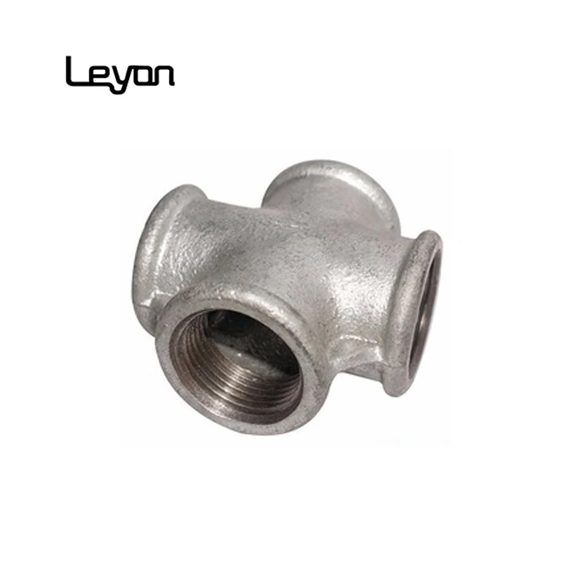 Hardware Malleable Iron Threaded pipe fittings Socket Weld Cross en10242 malleable cast iron fittings cross