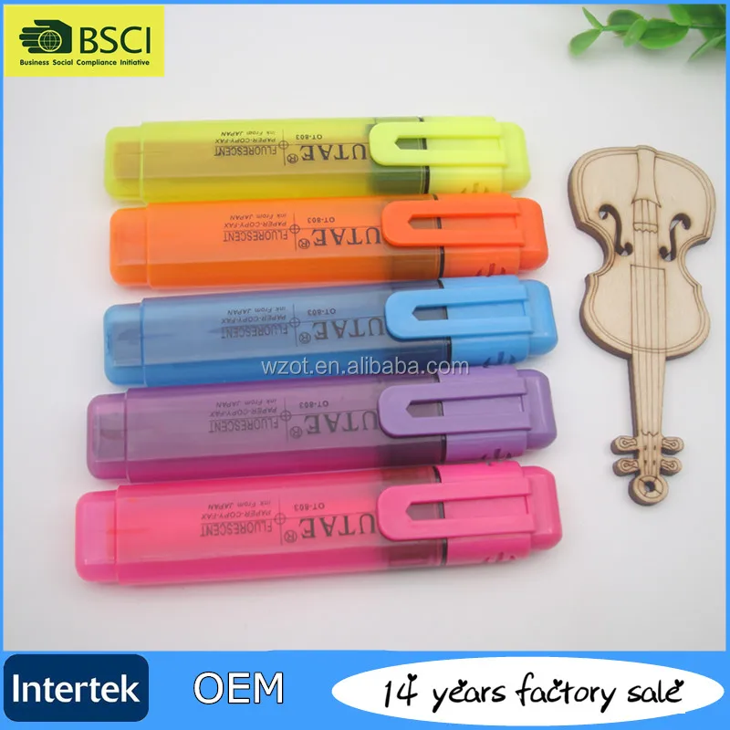 
Factory Price New Arrival Flat Barrel Fluorescent Pen Colorful Child Hilighter Marker Pen 