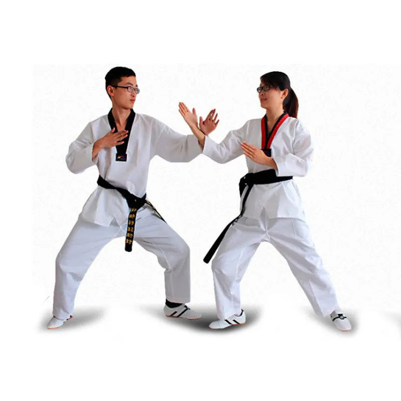 Lightweight WTF Taekwondo Uniform with Black V-neck