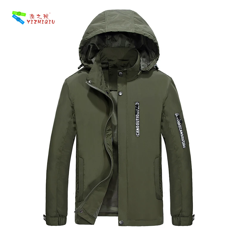
YIZHIQIU OEM Men Streetwear Jacket Black Windbreaker <span style=