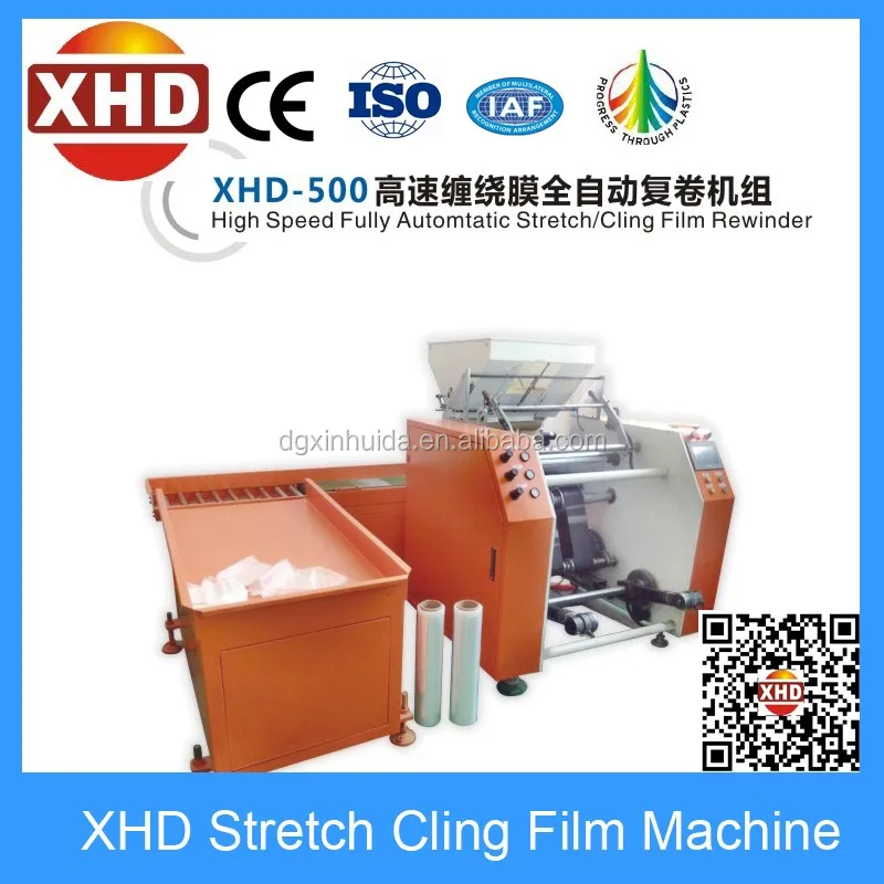 XHD-500 Fully Automatic Jumbo Roll Stretch Film Rewinder Machinery