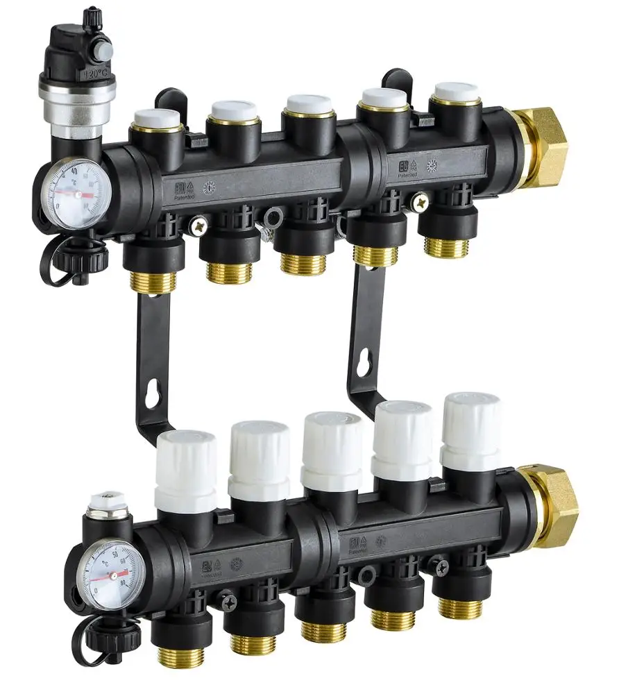 Пластиковый коллектор большого размера для системы теплого пола G1 1/4 дюйма