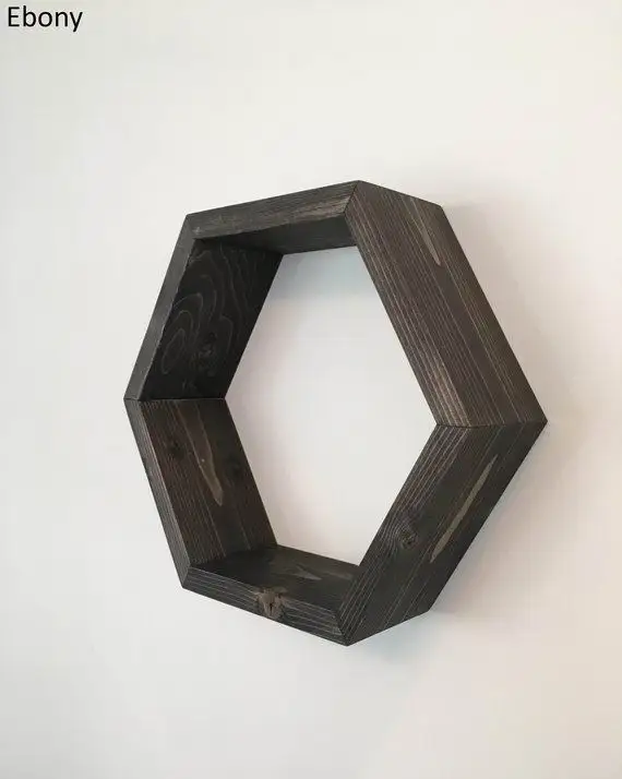 Набор из 3 шестигранных деревянных настенных полок, геометрические полки, полки с Сотами