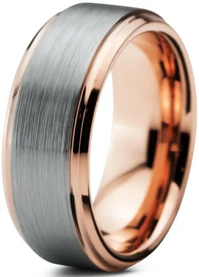 Black and Gold Plated Jewellery Tungsten Wedding Rings with Matte Finish for Men and Women Made in China