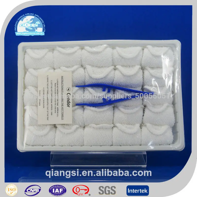 100% хлопок простые белые авиакомпания горячие полотенца для кондор