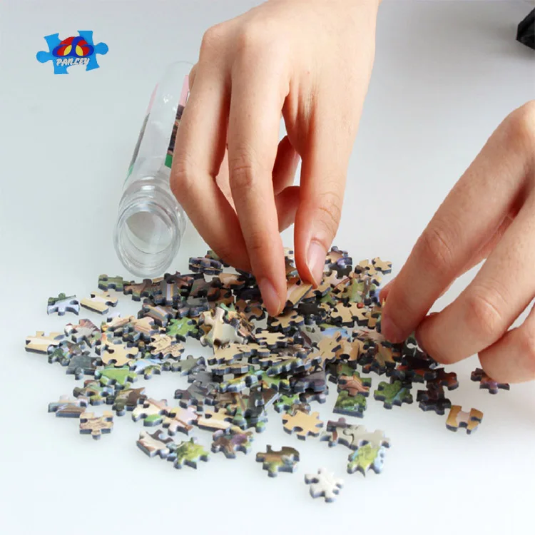 
Hot selling Paper Intelligence custom designs mini children 150pcs jigsaw puzzle in tube for promotional gifts 