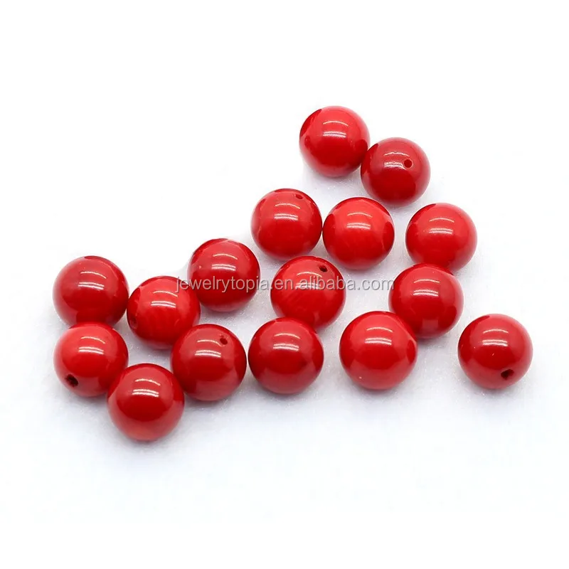 Wholesale Natural Red Half Drilled Coral Beads