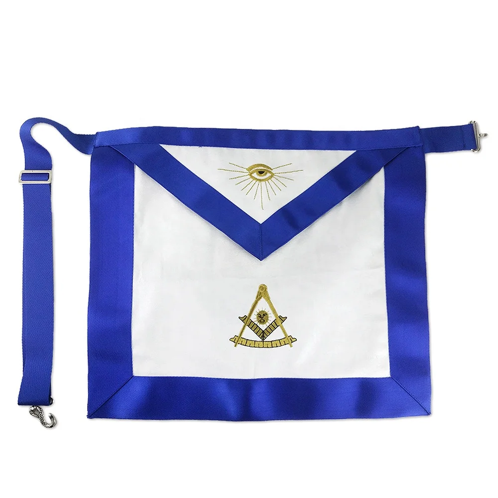 
Wholesale Freemason Past Master White Cloth Masonic Craft Regalia Mark Grand Lodge Mason Apron 