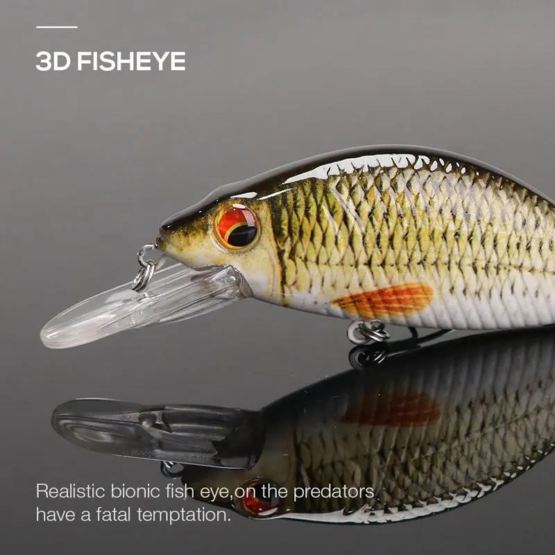Fish accessories lifelike 3D eyes steel ball inside artificial jerkbait fishing lure custom hard minnow lures