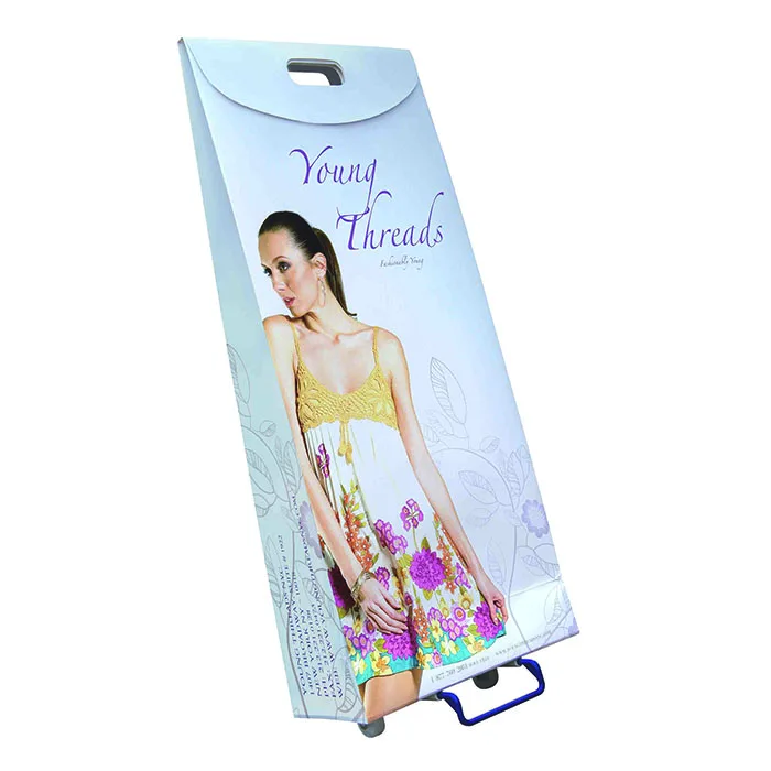 Extendable paper bag Portable Foldable Cardboard Trolley box bag Corrugated Wheels Carton for Exhibition Factory Sell