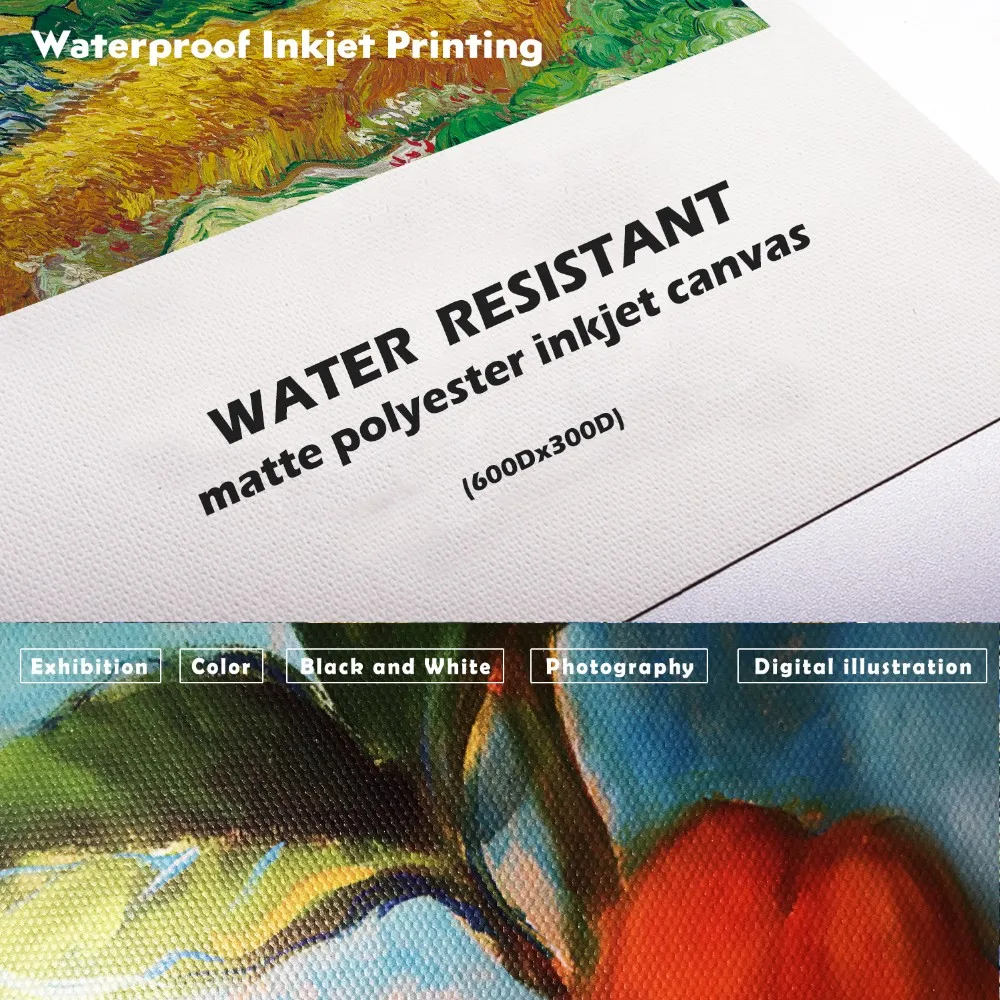 Waterproof  polyester blank stretch canvas roll for art painting