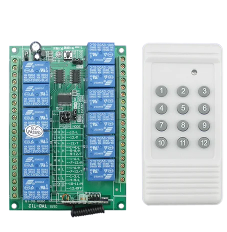12 В 12-канальный радиочастотный релейный пульт дистанционного управления uzaktan kumanda kiti, пульт дистанционного управления газовым насосом