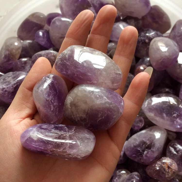 Wholesale Natural Quartz Amethyst Crystal Tumbled Stones for sale