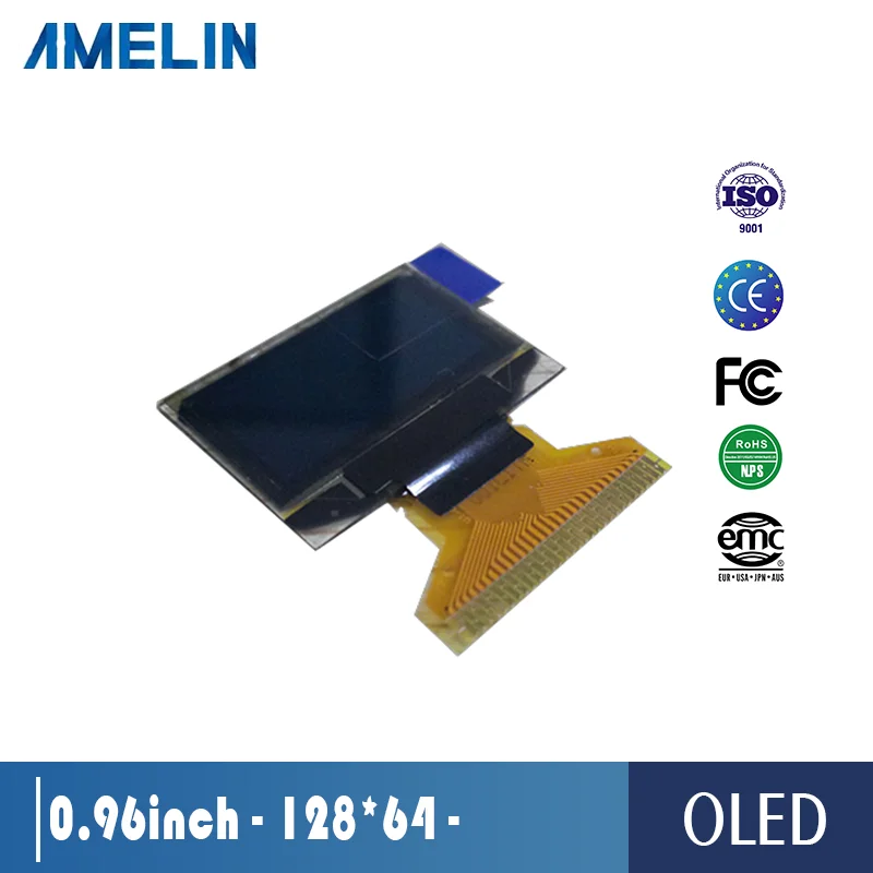 0 96 дюймовый 128*64 прозрачный модуль ЖК-дисплея OLED с белым цветным