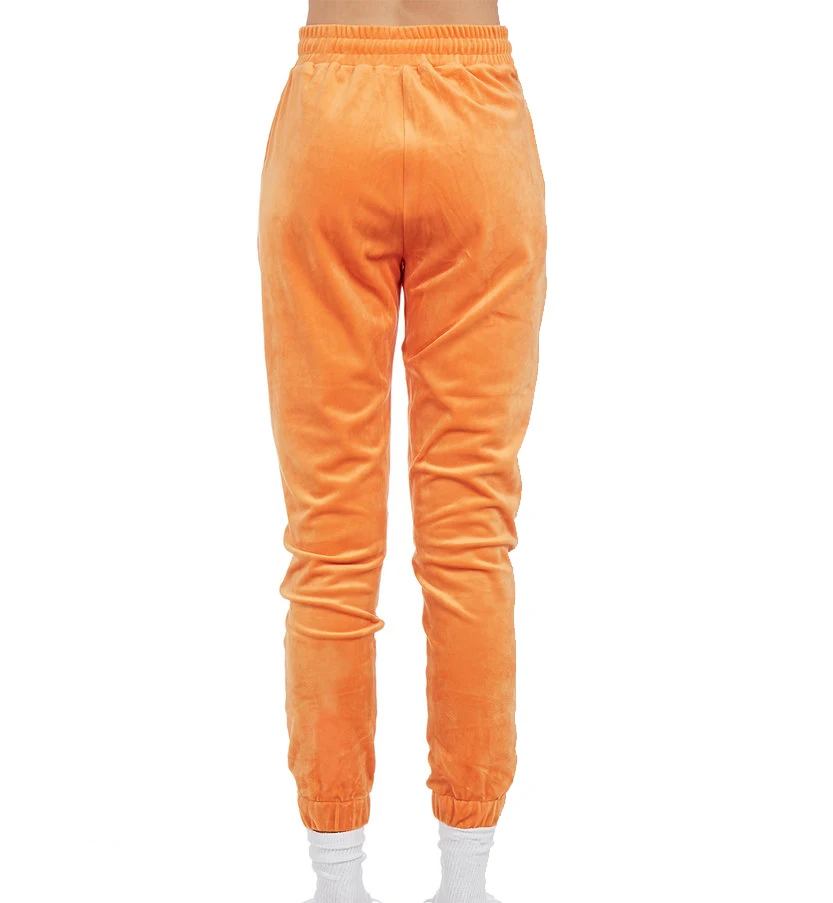 
wholesale hot orange blank velour tracksuit sport for women 