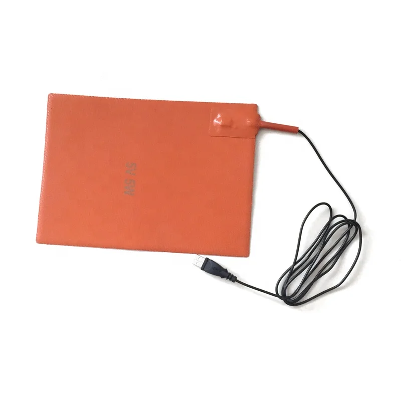 12V 24V DC power Mini Silicone rubber heating pads hot plates  with USB connectors