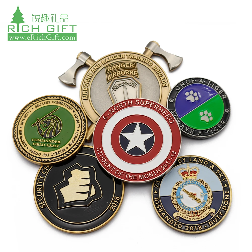Bulk cheap custom made metal printed engraved silver gold plated magnetic south korea sobriety coins wrestling uk challenge coin