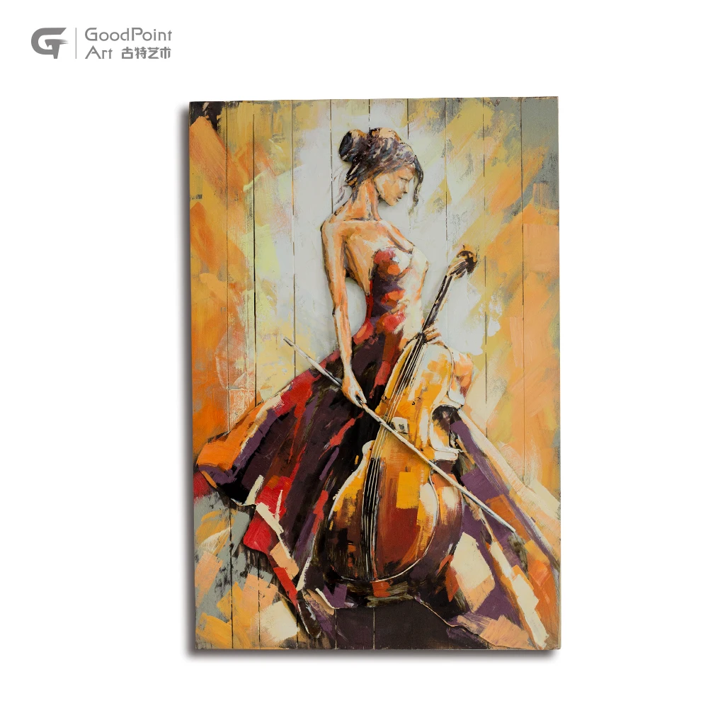 Guitar kit relatived oil painting music appreciation artwork classical african wall art