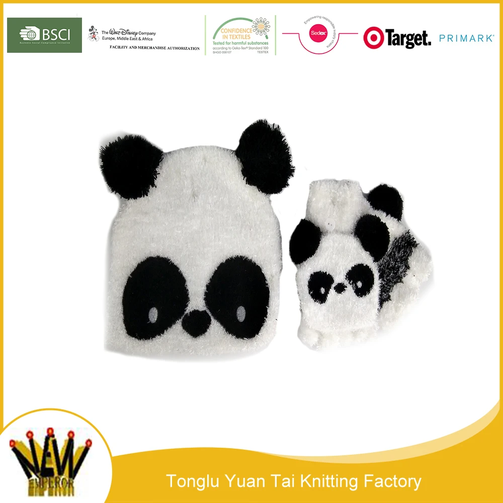 Wholesale snapback hats paypal panda hat anti-slip gloves