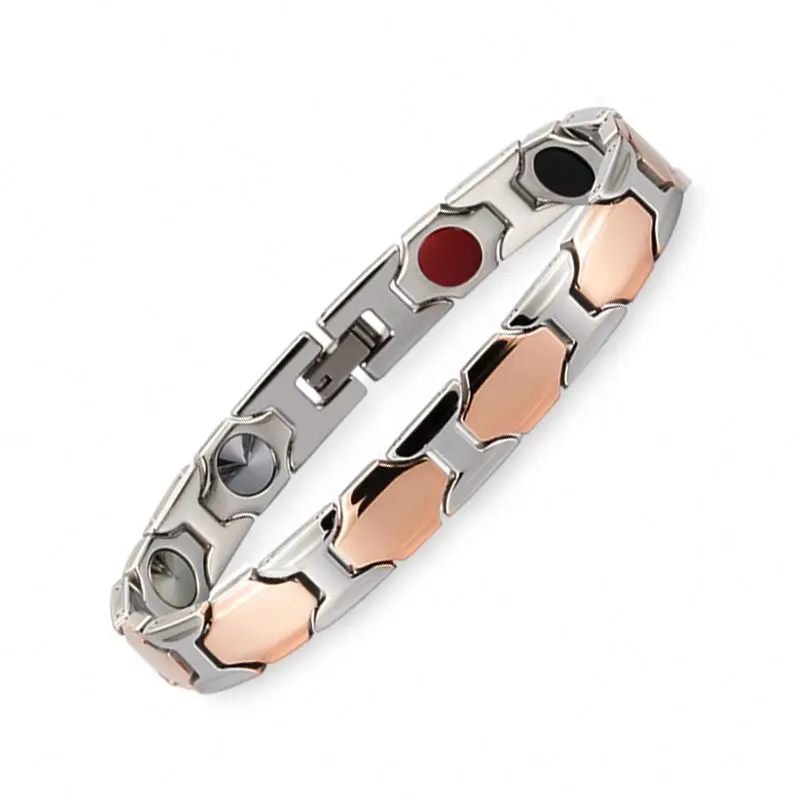 Factory Personalized Healthy Germanium Men Women Gold Plated Custom Stainless Steel Bracelet
