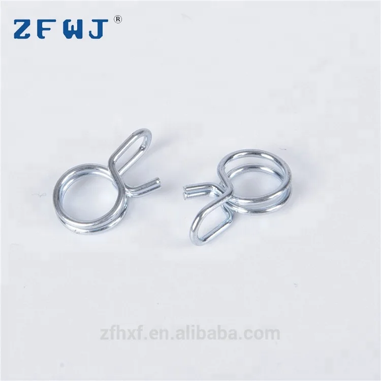 Factory wholesale galvanized small metal double wire spring band hose clamp