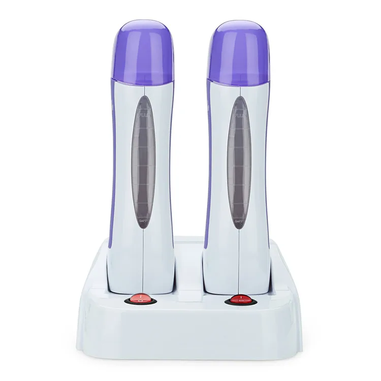 Double Depilatory Wax Heater Hot Body Hair Removal Roll On Depilatory Waxing Machine with Heater Base