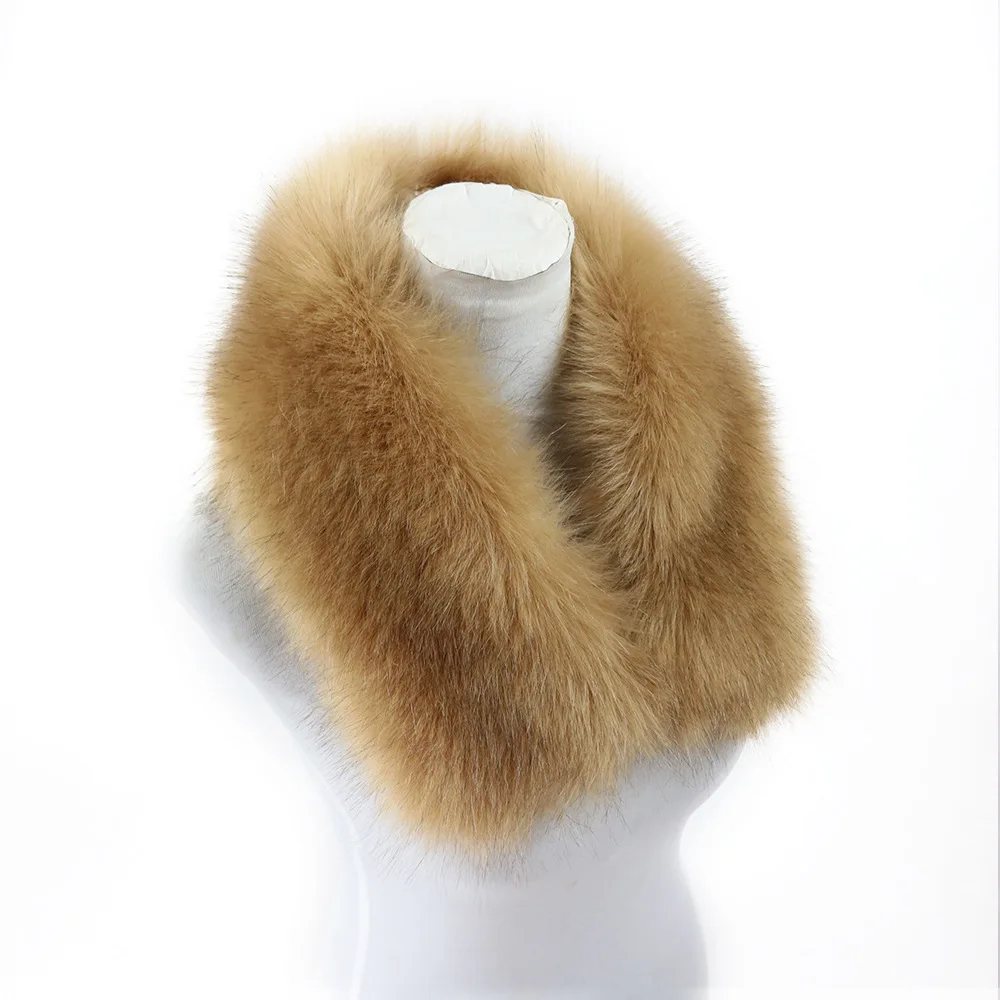 2022 Lady Fashionable Fur Collar Warm Winter Fur Long Scarf Faux Fur Scarf