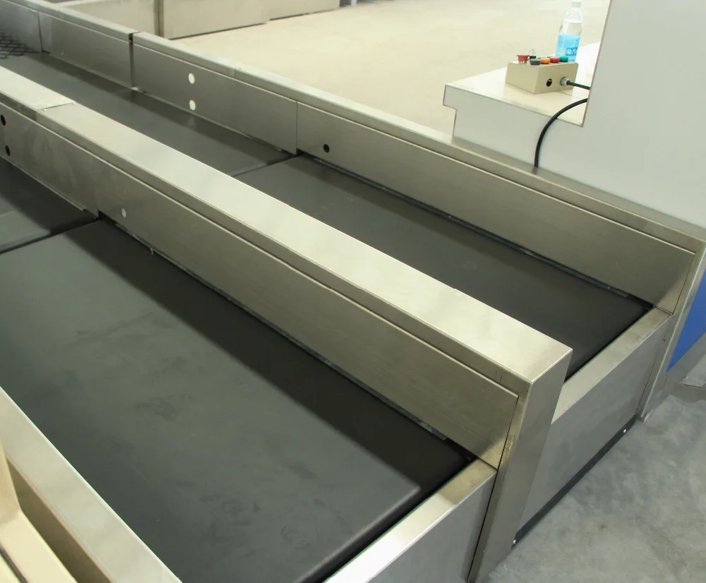luggage checkin counter 150kg airport weighing belt conveyor