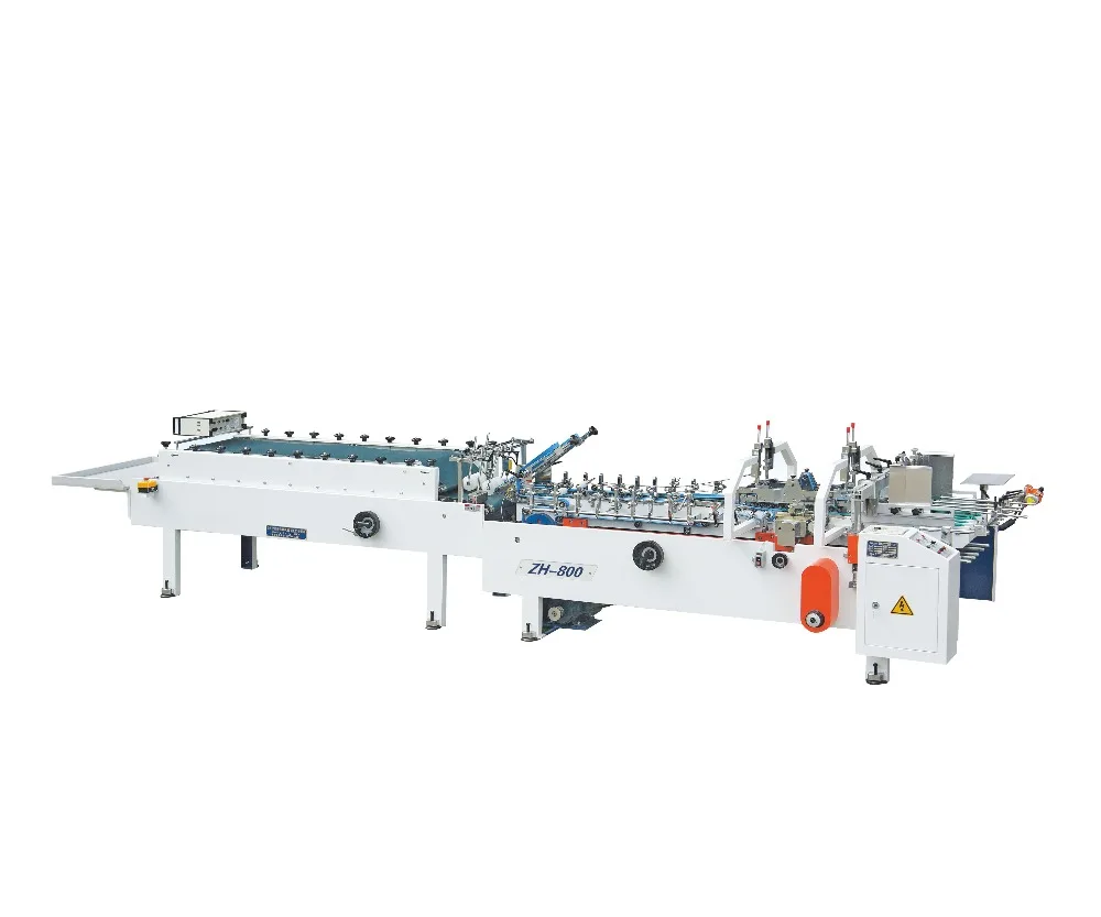 Hot Sale Wine Paper Box Folder Gluer ZH-800/800C/880/1000 China Gluing Machine Automatic with Stable Function Electric 1 YEAR