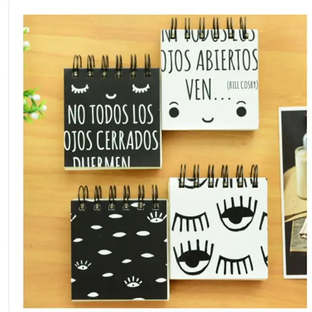 
Cute stationery school office supplies recycled paper spiral notebooks pocket 