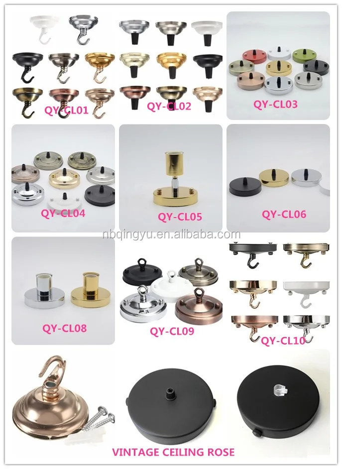 White Metal Pendant Light Ceiling Canopy Ceiling Rose Base Parts for Chandelier Lamp
