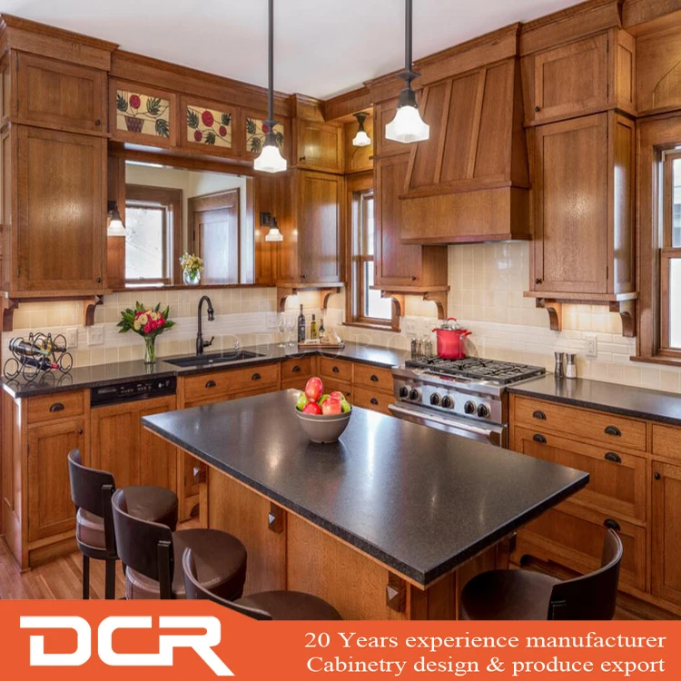 2017 China made wood antique red cedar kitchen cabinets for sale with simple design