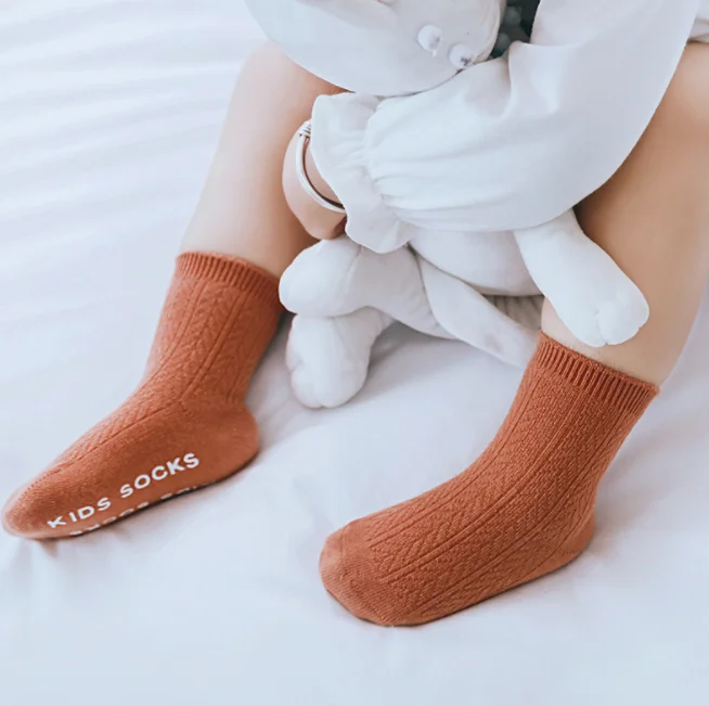 Double needles loose baby socks 0-3-5 years old anti slip tube baby socks newborn socks