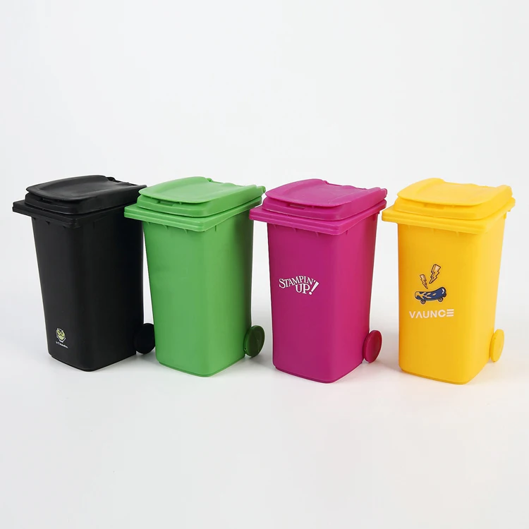 Promotional Gift Plastic Mini Recycling Cans, Custom Pencil Holder/