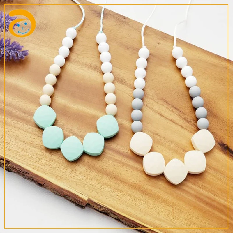 Silicone Teething Pendant sensory chew necklace Baby Silicone Teether Wholesale