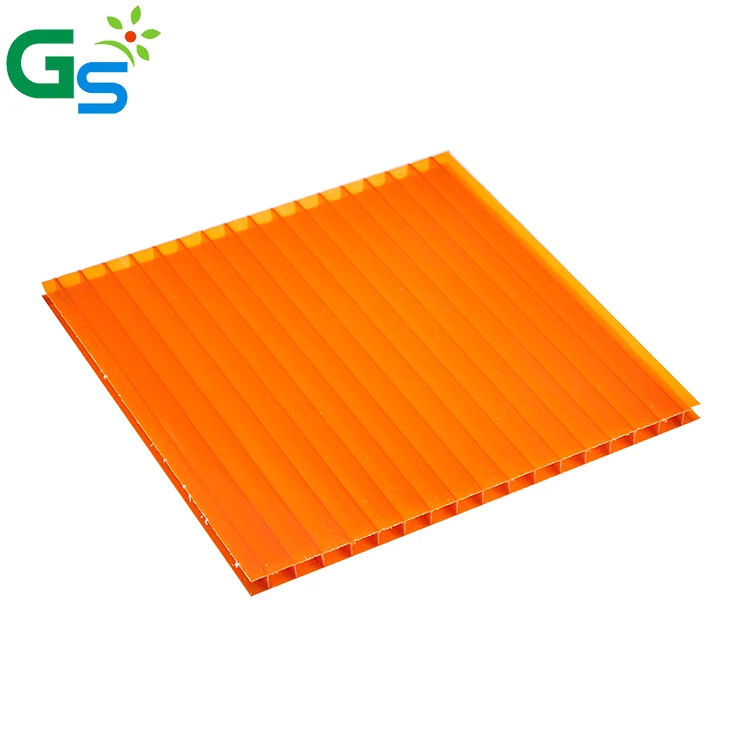 Blue Color 16mm Multiwall Layer Four Wall Polycarbonate Hollow Sheet For Carport