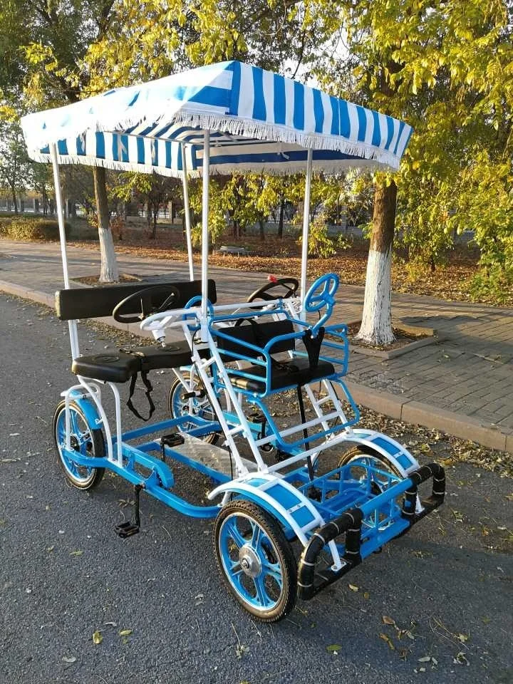 
Hot-selling Family Tandem Bicycle Tour Used quadricycle 4 wheel adult 2 Person Surrey Bike 