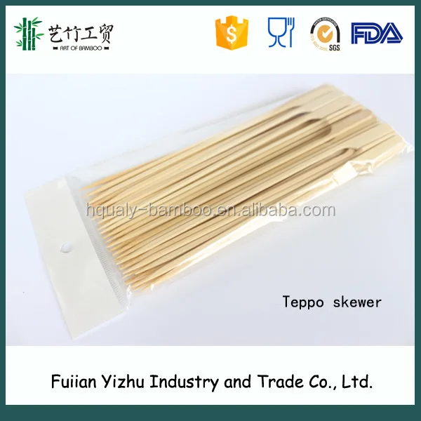 1 Bag Barbecues Bamboo Stick Bbq Steak Wooden Meat Vegetable Skewer